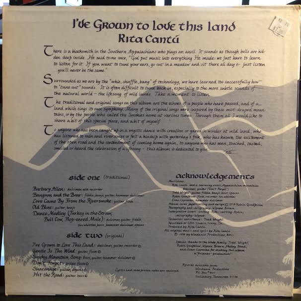 Rita Cantu - I've Grown To Love This Land (VINYL) | Near Mint (NM or M-)-