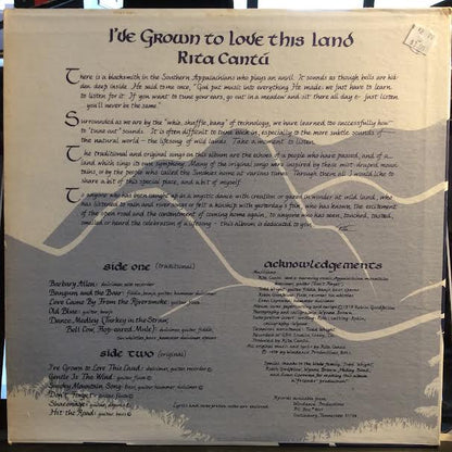 Rita Cantu - I've Grown To Love This Land (VINYL) | Near Mint (NM or M-)-