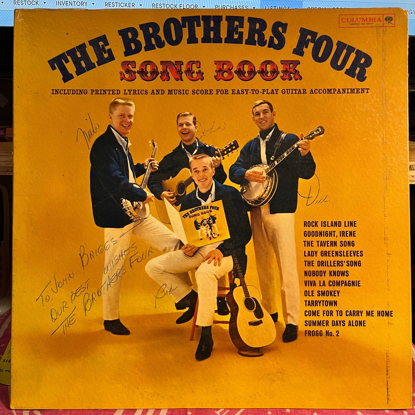 The Brothers Four - Song Book *SIGNED* | Near Mint (NM) Excellent (EX)-