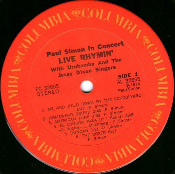 Paul Simon - Paul Simon In Concert Live Rhymin' (VINYL) | Near Mint (NM) Near Mint (NM)-