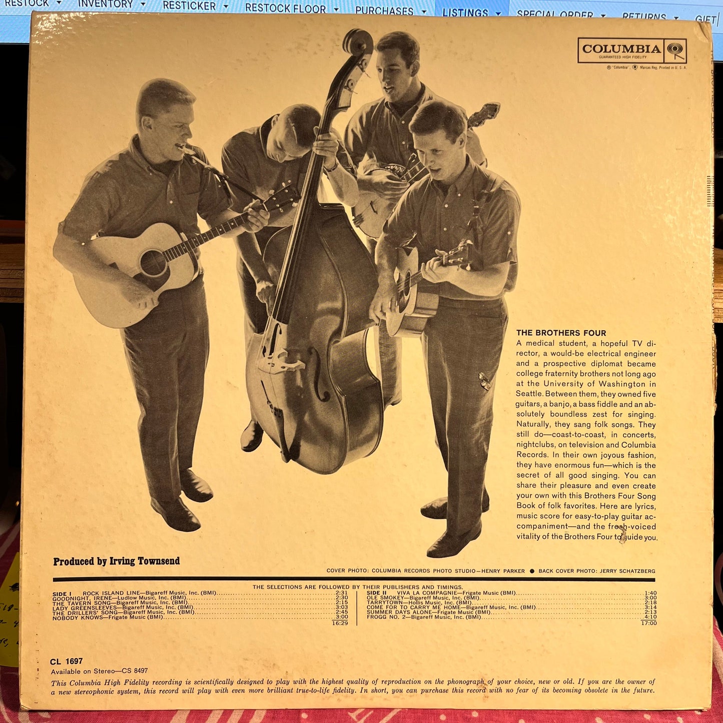 The Brothers Four - Song Book *SIGNED* | Near Mint (NM) Excellent (EX)-