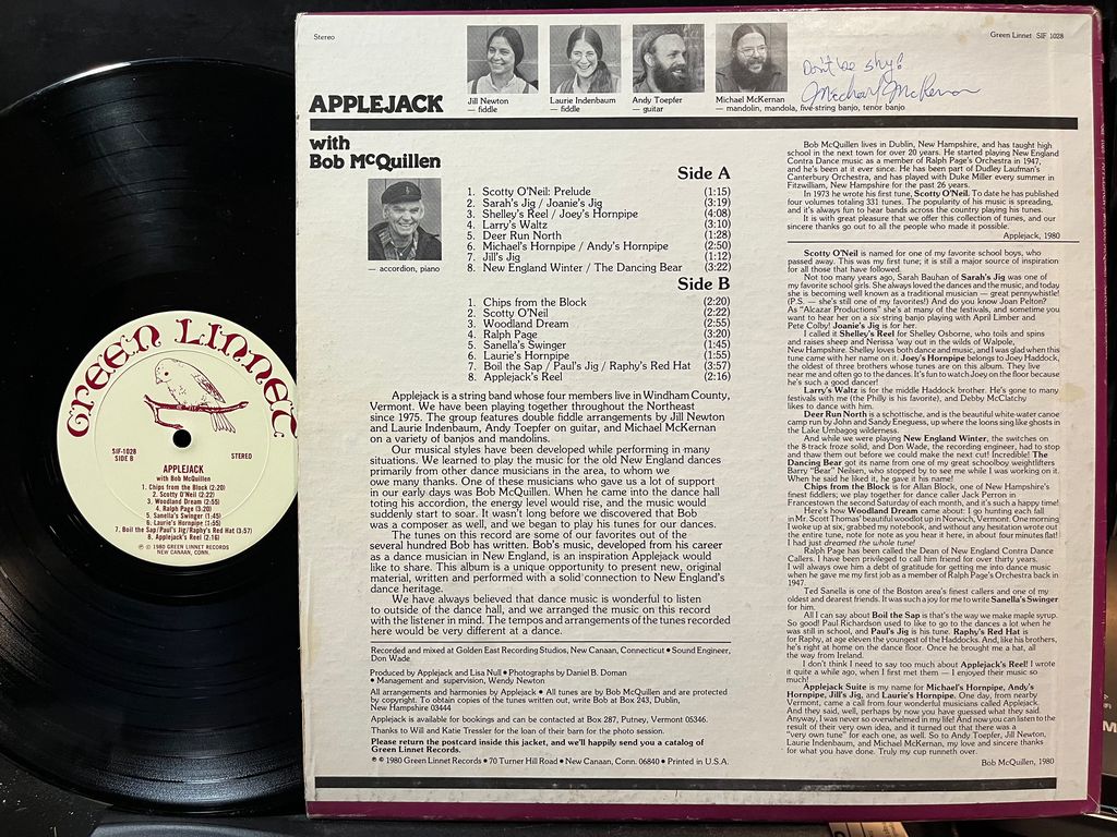 Applejack (4) - Contra Dance Music New England Style *SIGNED* (VINYL) | Near Mint (NM) Excellent (EX)-