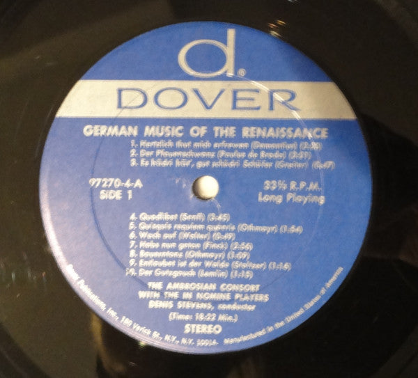 The Ambrosian Singers - German Music of the Renaissance | Near Mint (NM) Excellent (EX)-