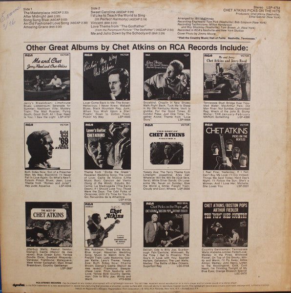 Chet Atkins - Picks On The Hits | Near Mint (NM) Excellent (EX)-