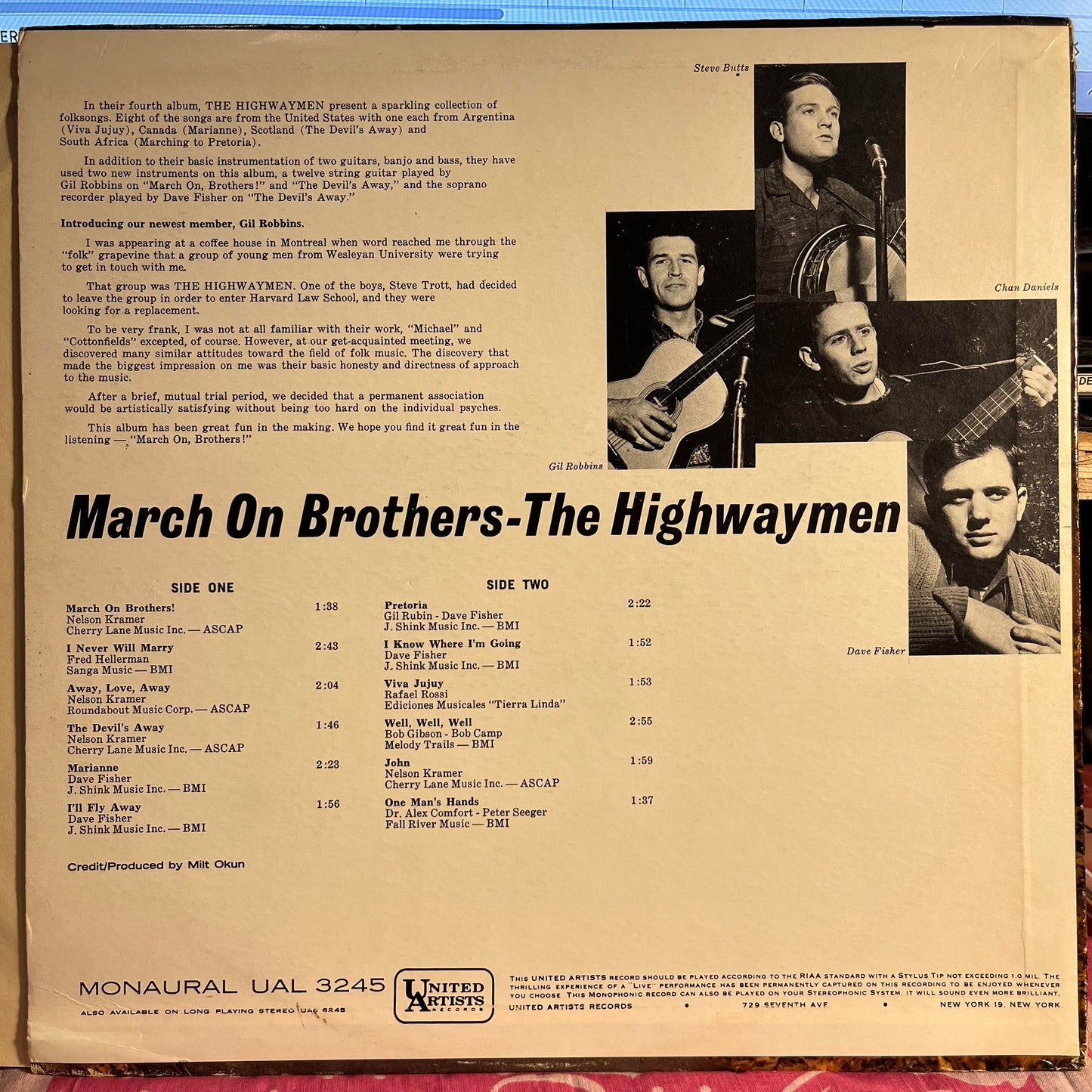 The Highwaymen - March On Brothers | Near Mint (NM) Excellent (EX)-