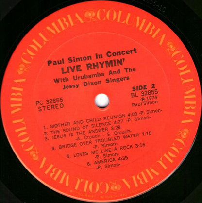 Paul Simon - Paul Simon In Concert Live Rhymin' (VINYL) | Near Mint (NM) Near Mint (NM)-