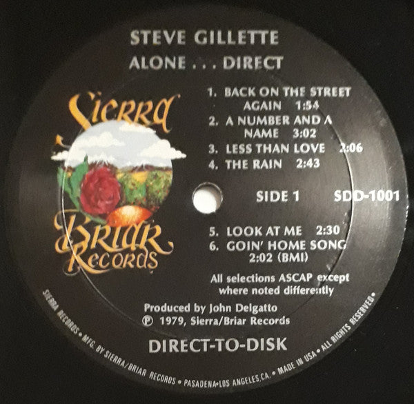 Steve Gillette - Alone... Direct *DIRECT-TO-DISK* | Near Mint (NM) Near Mint (NM)-