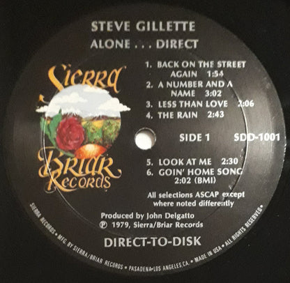 Steve Gillette - Alone... Direct *DIRECT-TO-DISK* | Near Mint (NM) Near Mint (NM)-