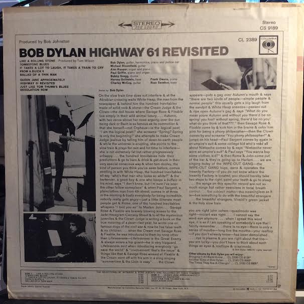 Bob Dylan - Highway 61 Revisited (VINYL) | Very Good Plus (VG+)-