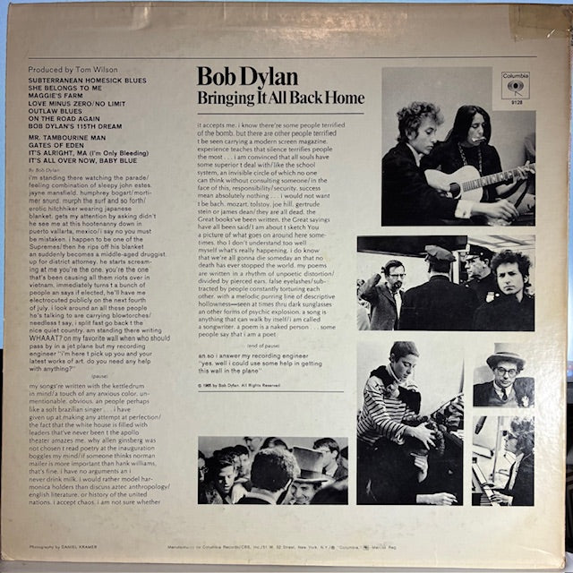 Bob Dylan - Bringing It All Back Home (VINYL) | Very Good Plus (VG+) Very Good Plus (VG+)-