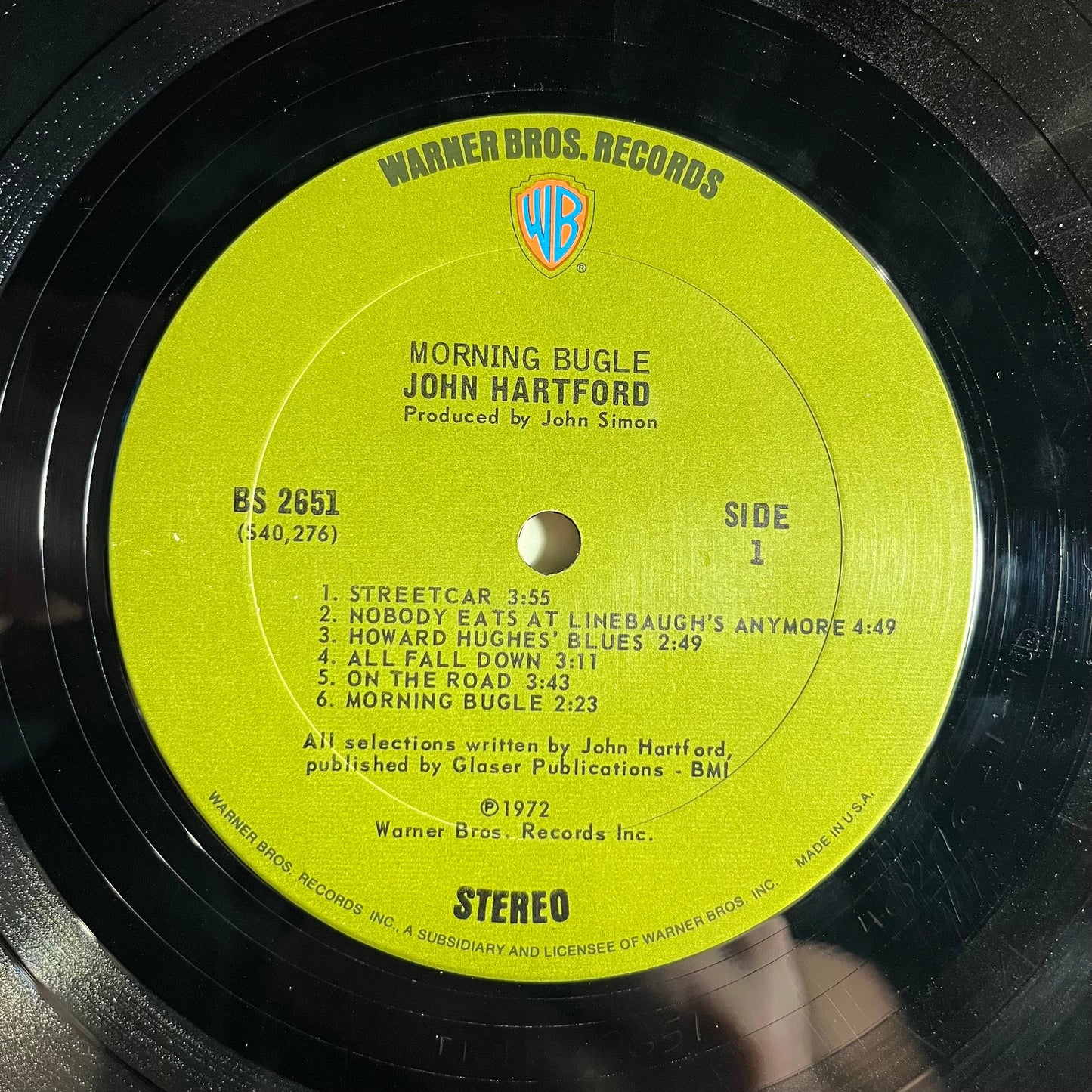 John Hartford - Morning Bugle *TERRE HAUTE* | Very Good (VG) Very Good Plus (VG+)-
