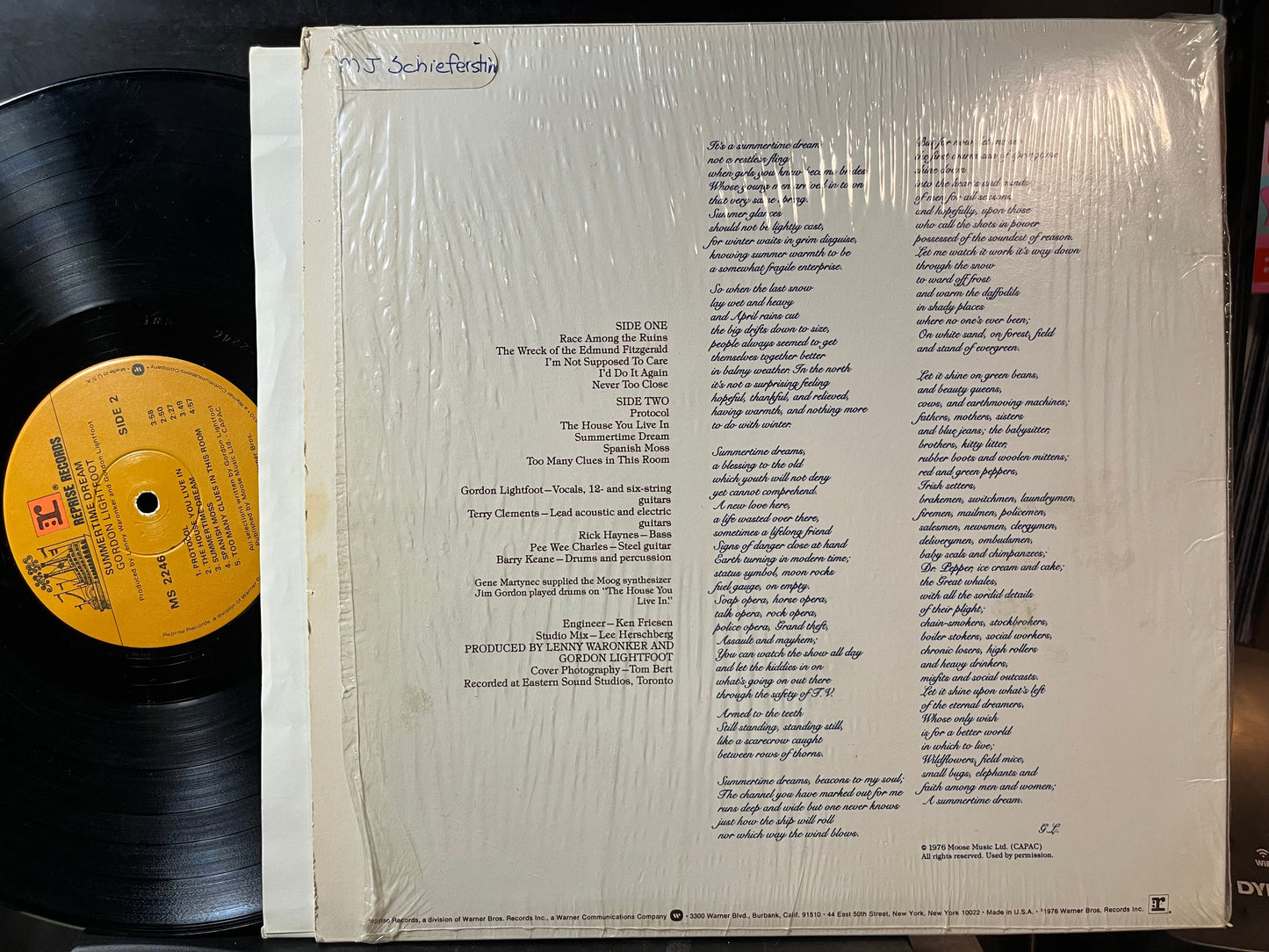 Gordon Lightfoot - Summertime Dream (VINYL LP) | Very Good (VG) Near Mint (NM)-
