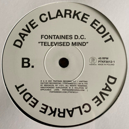 Fontaines D.C. - Televised Mind (Dave Clarke Remix) | Mint (M) Mint (M)--