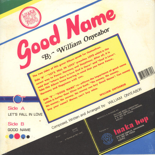 William Onyeabor - Good Name (VINYL) | Mint (M) Mint (M)-