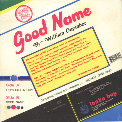 William Onyeabor - Good Name (VINYL) | Mint (M) Mint (M)-