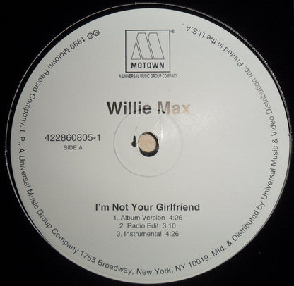 Willie Max - I'm Not Your Girlfriend (VINYL) | Near Mint (NM) Near Mint (NM)-