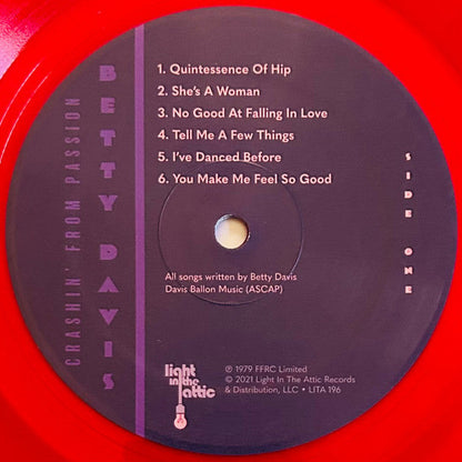 Betty Davis - Crashin' From Passion (TRANSPARENT RED VINYL) | Mint (M) Mint (M)-