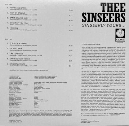 Thee Sinseers - Sinseerly Yours (OPAQUE YELLOW VINYL) | Mint (M) Mint (M)-