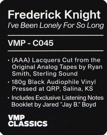 Frederick Knight - I've Been Lonely For So Long (VINYL / VMP) | Mint (M) Mint (M)-
