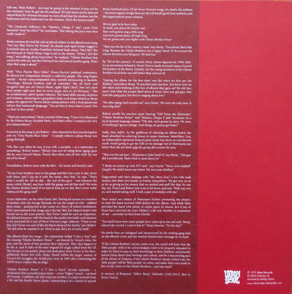 The Ghetto Brothers - Power-Fuerza (VINYL) | Mint (M) Mint (M)-