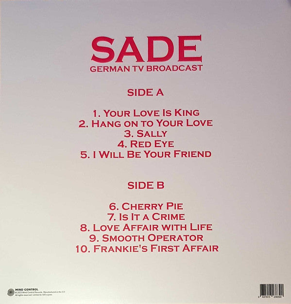 Sade - German TV Broadcast | Mint (M) Mint (M)-