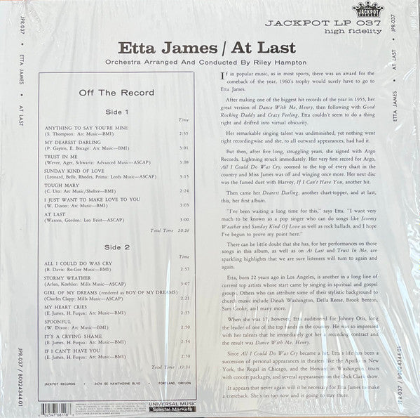 Etta James - At Last! (VINYL) | Mint (M) Mint (M)-
