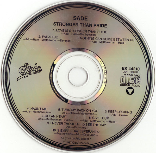 Sade - Stronger Than Pride (CD) | Mint (M) Mint (M)-