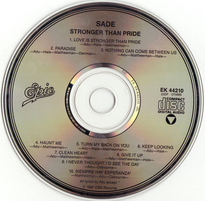 Sade - Stronger Than Pride (CD) | Mint (M) Mint (M)-