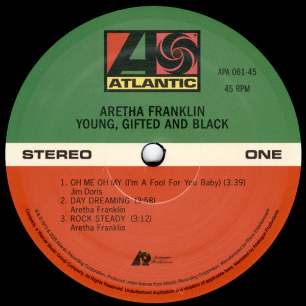 Aretha Franklin - Young, Gifted And Black (180G GATEFOLD VINYL 2xLP ANALOGUE PROD. 2025) | NEW-