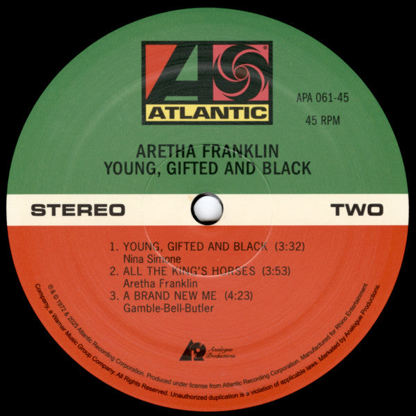 Aretha Franklin - Young, Gifted And Black (180G GATEFOLD VINYL 2xLP ANALOGUE PROD. 2025) | NEW-