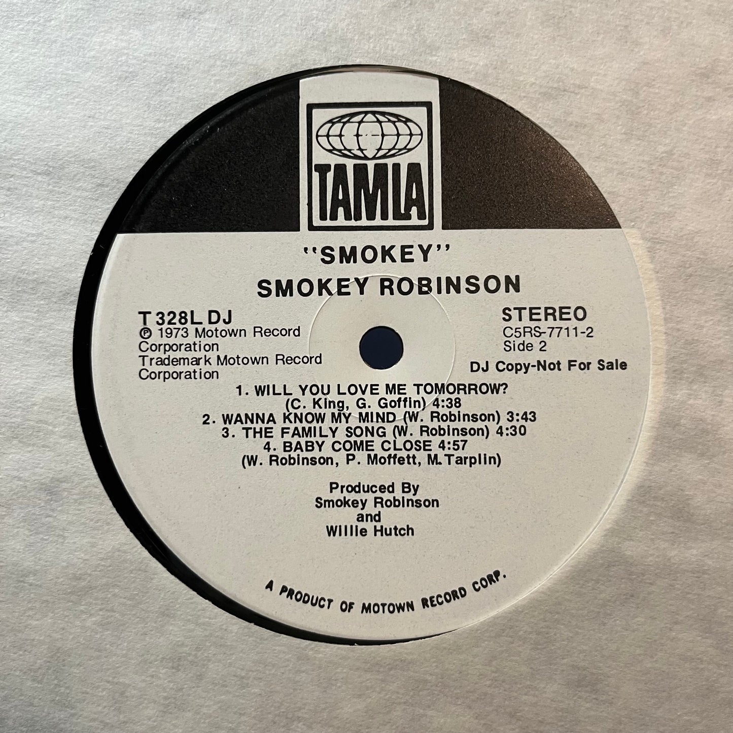 Smokey Robinson - Smokey (VINYL LP TAMLA T 328L DJ 1973) | USED Near Mint (NM or M-) Very Good (VG)-