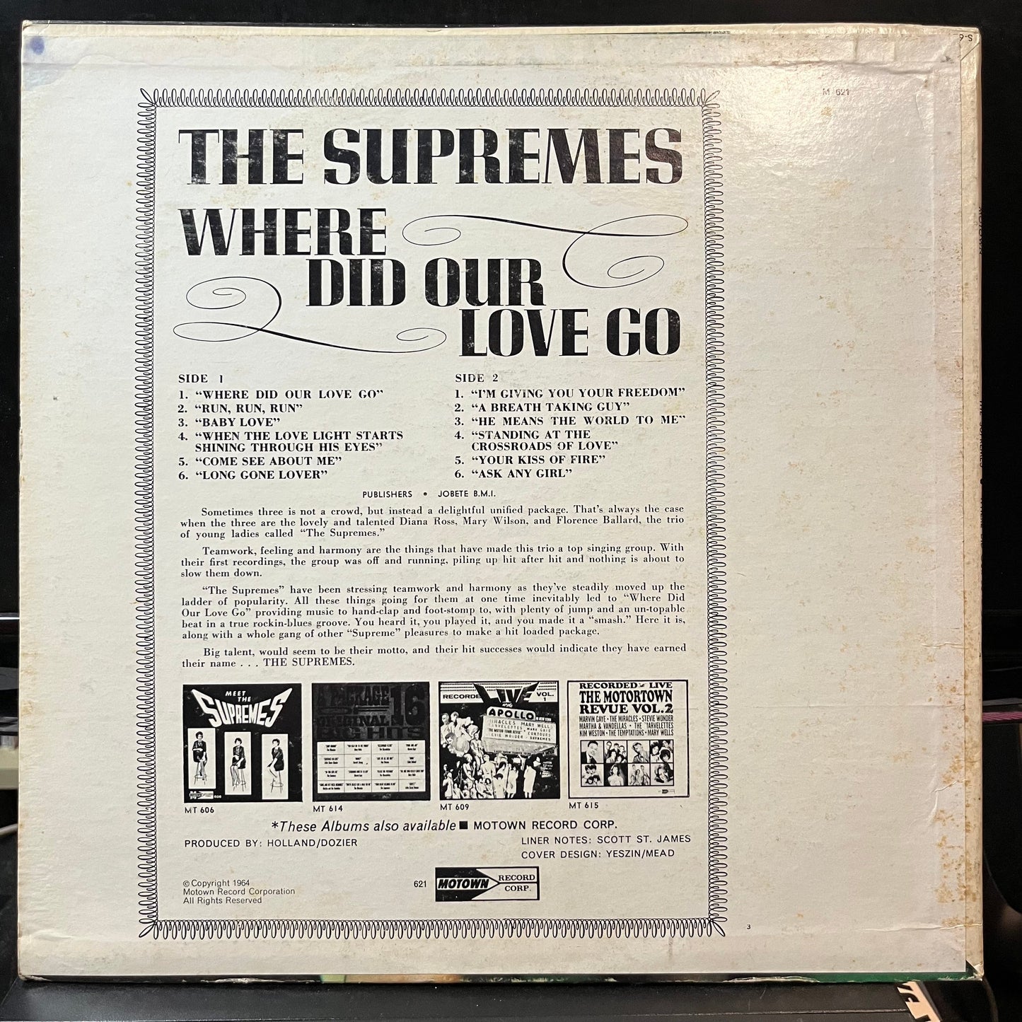 The Supremes - Where Did Our Love Go (VINYL LP MOTOWN MT 621 1964) | Very Good Plus (VG+) Very Good Plus Plus (VG++)-