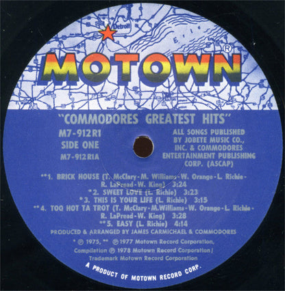 Commodores - Greatest Hits (VINYL) | Excellent+ (EX+) Near Mint (NM)-