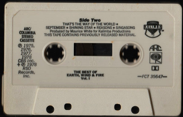 Earth, Wind & Fire - The Best Of Earth Wind & Fire Vol. I (CASSETTE) | Excellent+ (EX+) Excellent (EX)-