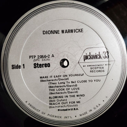Dionne Warwick - Make It Easy On Yourself | Excellent (EX) Excellent (EX)-