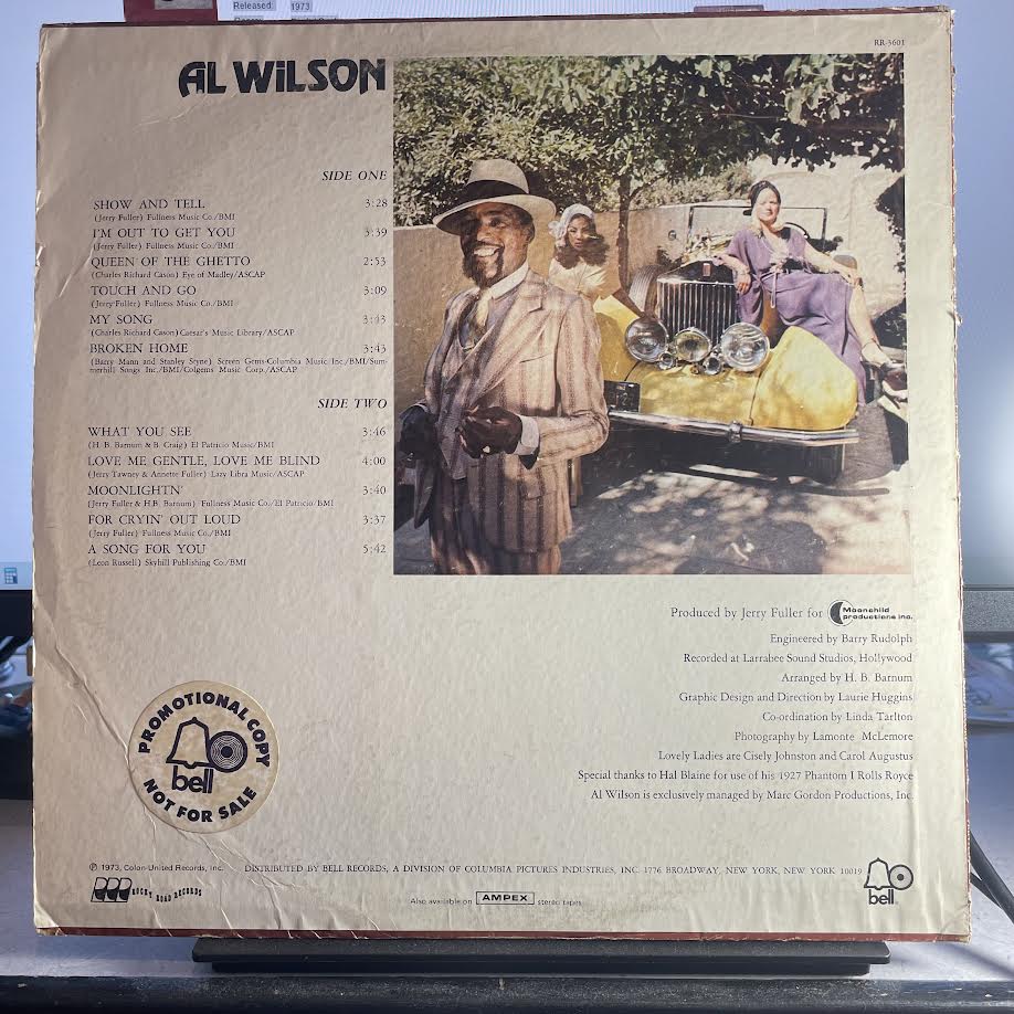 Al Wilson - Show And Tell (VINYL) | Excellent (EX) Very Good Plus (VG+)-