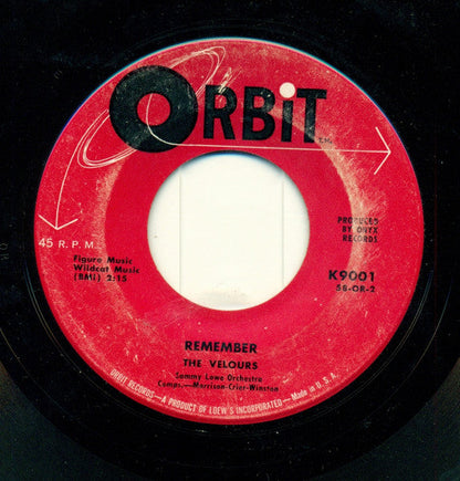 The Velours - Remember / Can I Walk You Home (7" VINYL) | Generic-
