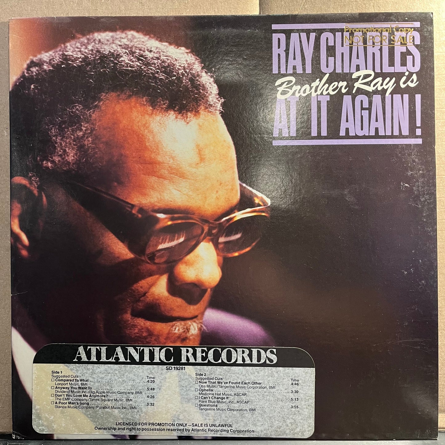 Ray Charles - Brother Ray Is At It Again! *PROMO* | Near Mint (NM) Near Mint (NM)-