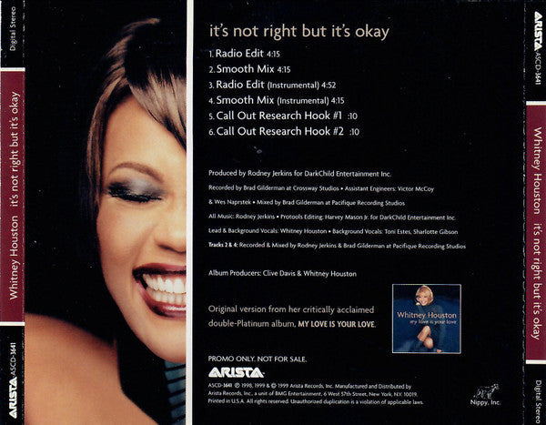 Whitney Houston - It's Not Right But It's Okay (CD) | Near Mint (NM) Excellent+ (EX+)-
