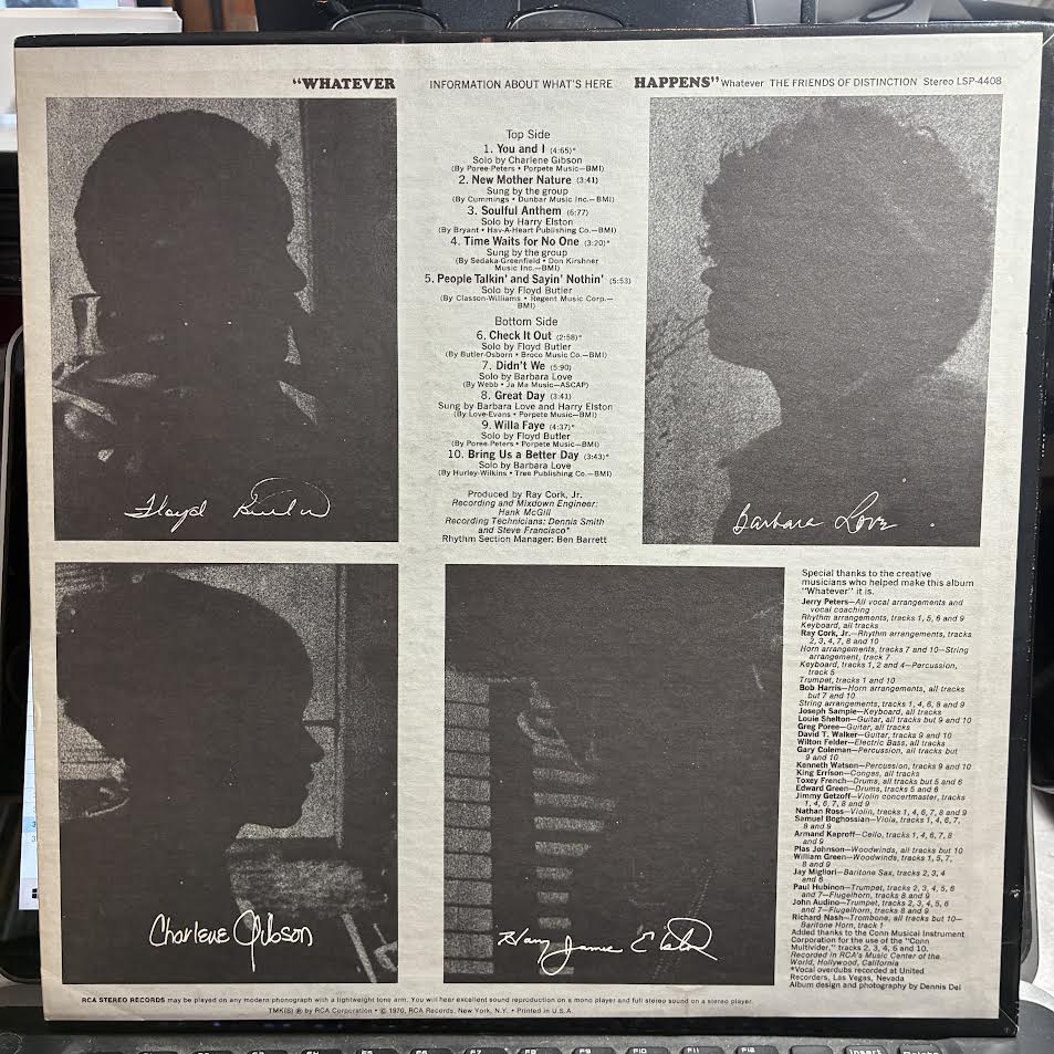 The Friends Of Distinction - Whatever (VINYL) | Near Mint (NM or M-) Excellent (EX)-