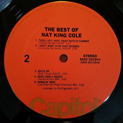 Nat King Cole - The Best Of Nat King Cole (VINYL) | Near Mint (NM) Excellent (EX)-