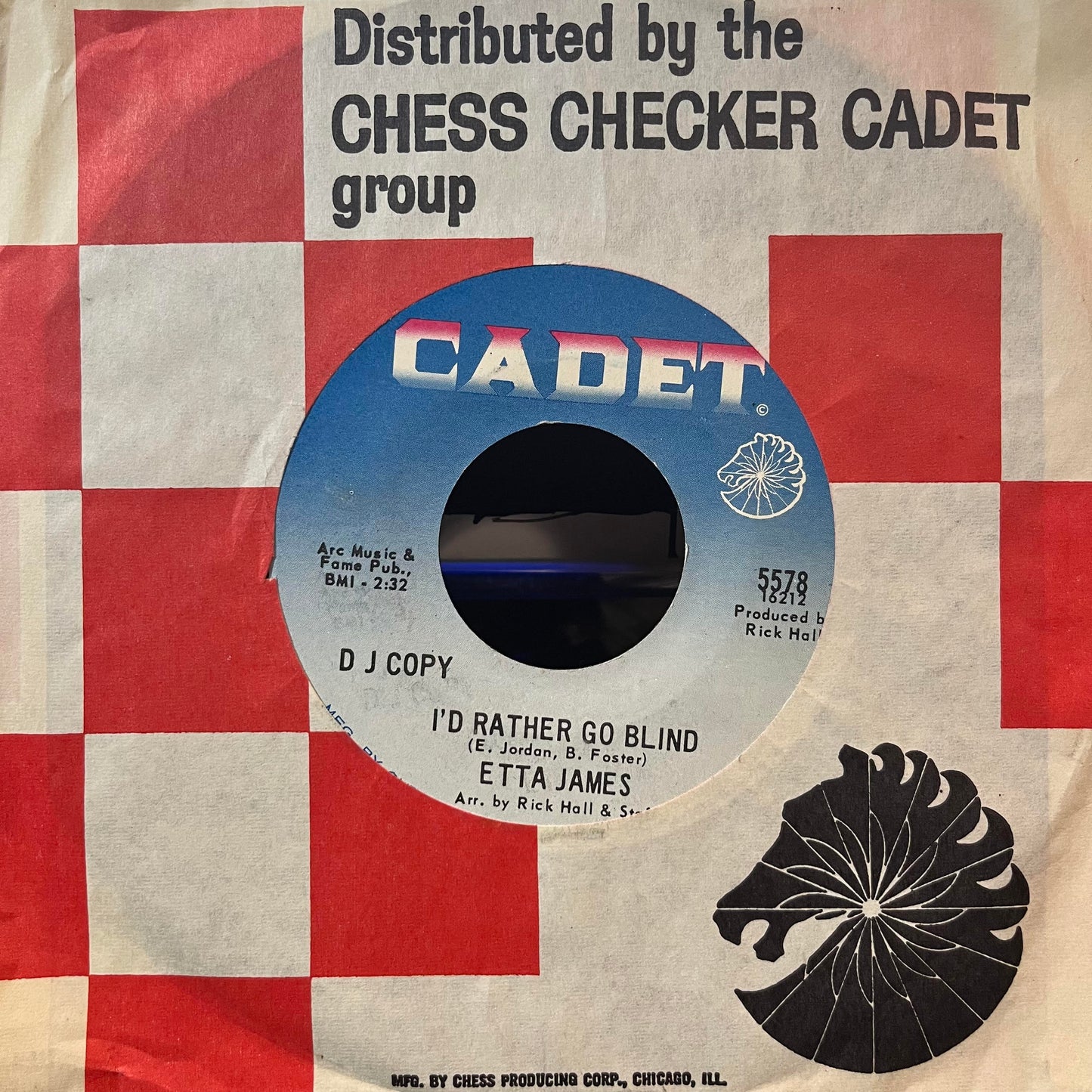 Etta James - Tell Mama / I'd Rather Go Blind (7" PROMO VINYL) | Near Mint (NM or M-) Near Mint (NM)-