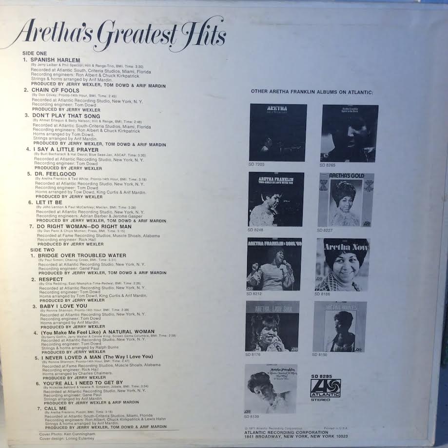 Aretha Franklin - Aretha's Greatest Hits (VINYL) | Near Mint (NM) Excellent (EX)-