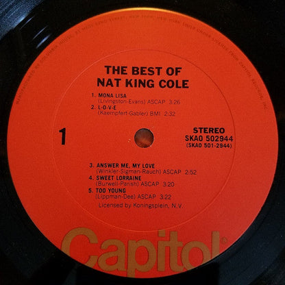 Nat King Cole - The Best Of Nat King Cole (VINYL) | Near Mint (NM) Excellent (EX)-