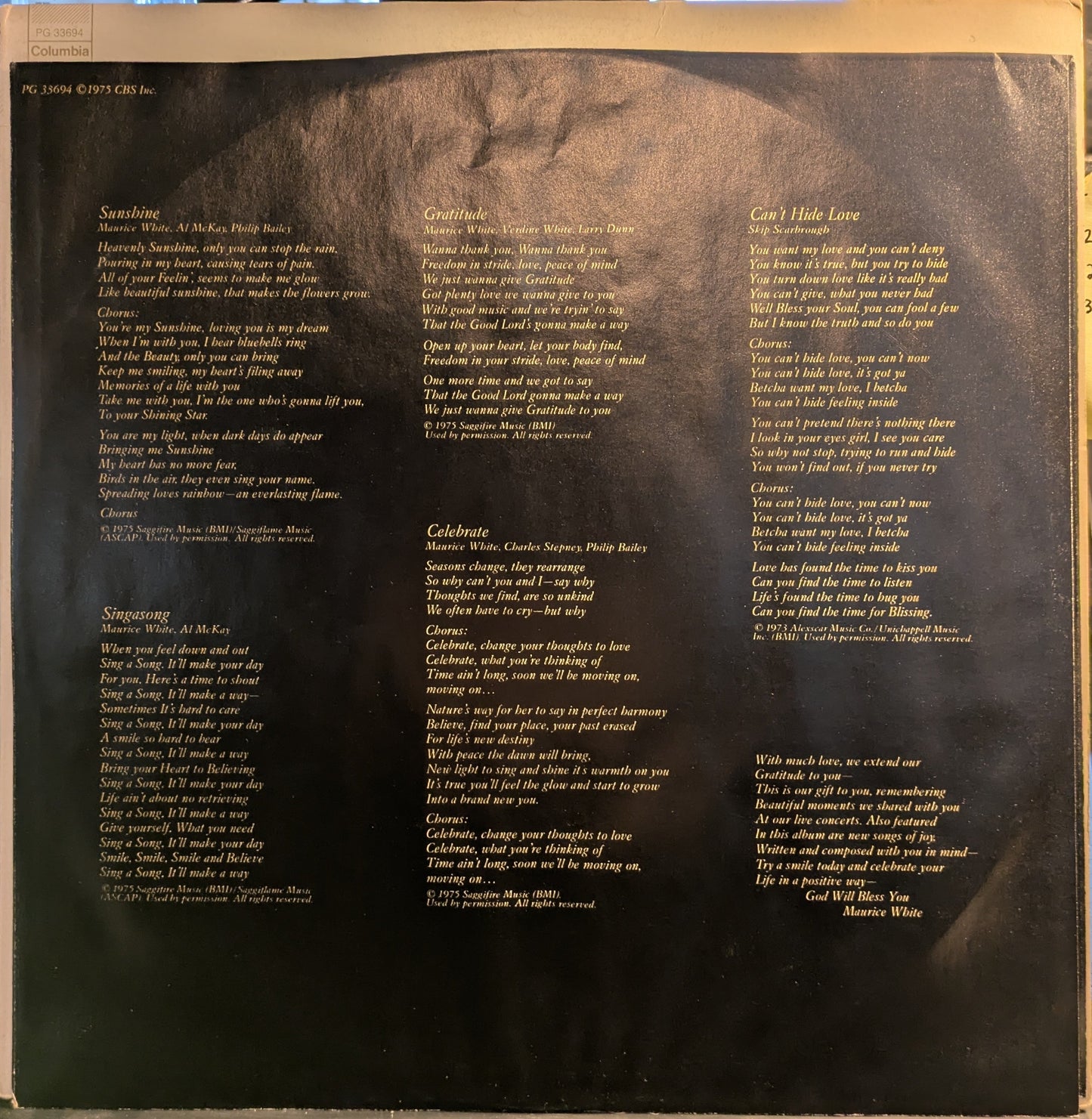 Earth, Wind & Fire - Gratitude (2xVINYL) | Near Mint (NM) Excellent (EX)-