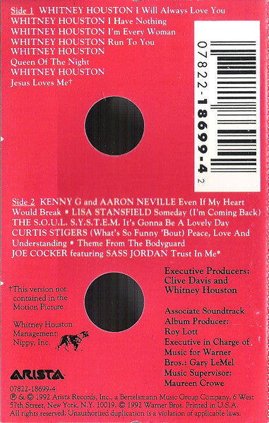 Various - The Bodyguard (Original Soundtrack Album) *CASSETTE* | Near Mint (NM) Near Mint (NM)-