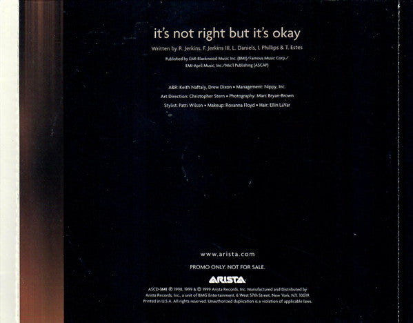 Whitney Houston - It's Not Right But It's Okay (CD) | Near Mint (NM) Excellent+ (EX+)-