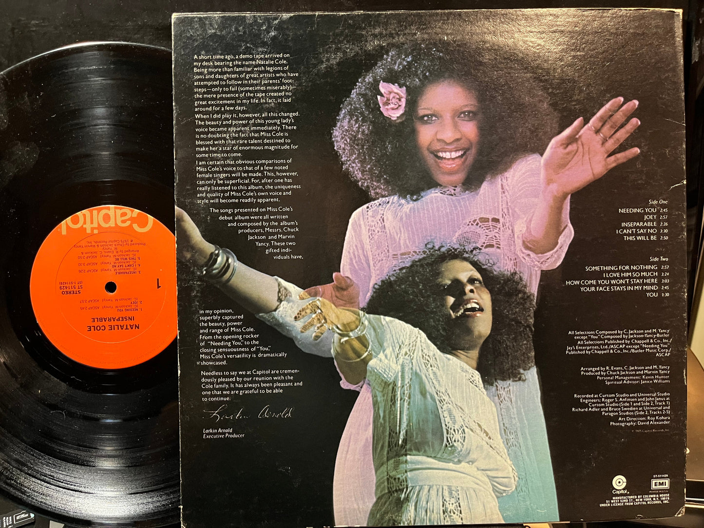 Natalie Cole - Inseparable (VINYL LP CAPITOL ST-511429 1975) | USED Near Mint (NM or M-) Excellent (EX)-