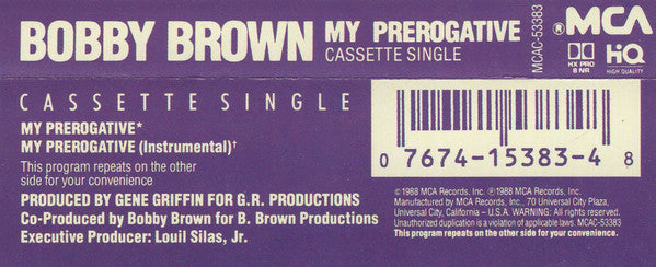 Bobby Brown - My Prerogative *CASSETTE* | Near Mint (NM) Near Mint (NM)-