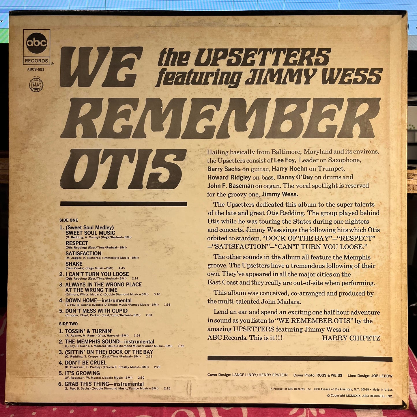 The Upsetters (6) - We Remember Otis *PROMO* | Near Mint (NM) Very Good Plus (VG+)-